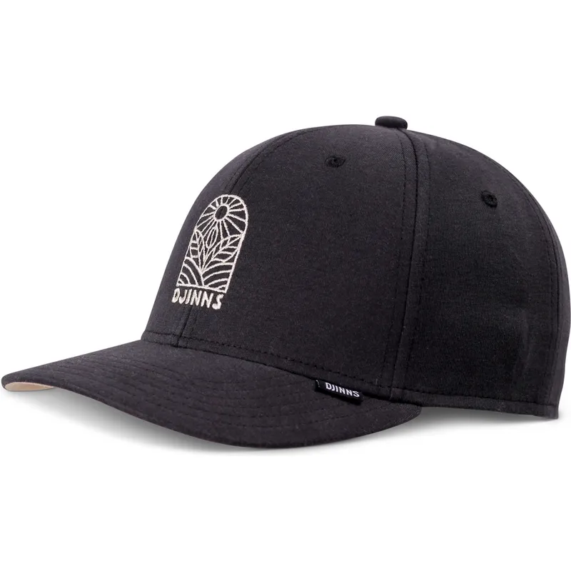 schwarze-gebogene-snapback-kappe-truefit-leaf-sun-von-djinns
