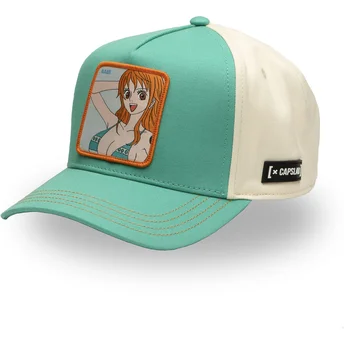 Capslab Curved Brim Nami OP5 NAM One Piece Blue and White Snapback Cap