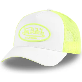 Von Dutch FLUO02 CT White and Yellow Trucker Hat