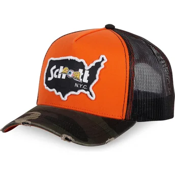 Cap zaoblená orange snapback Von Dutch