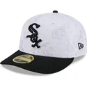 weisse-und-schwarze-59fifty-day-low-profile-fitted-cap-der-chicago-white-sox-mlb-von-new-era