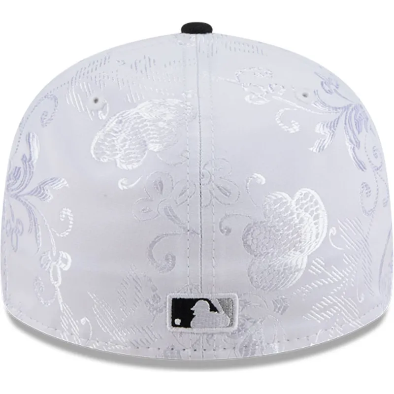 weisse-und-schwarze-flache-fitted-kappe-59fifty-day-low-profile-der-chicago-white-sox-mlb-von-new-era
