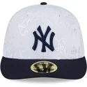 marineblaue-und-weisse-flache-fitted-kappe-59fifty-day-low-profile-der-new-york-yankees-mlb-von-new-era
