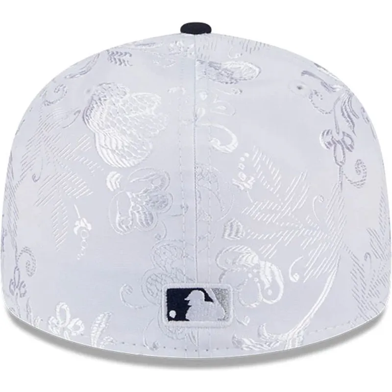 marineblaue-und-weisse-flache-fitted-kappe-59fifty-day-low-profile-der-new-york-yankees-mlb-von-new-era