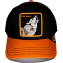 schwarze-und-orangefarbene-trucker-kappe-wolf-solo-wolf-fab-farm-von-goorin-bros