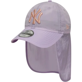 Gorra curva violeta snapback para niño 9FORTY Sun Shield de New York Yankees MLB de New Era