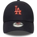 marineblaue-verstellbare-trucker-kappe-fur-kinder-mit-rotem-logo-9forty-homefield-der-los-angeles-dodgers-mlb-von-new-era