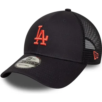 New Era Red Logo 9FORTY Homefield Los Angeles Dodgers MLB Navy Blue Adjustable Trucker Hat