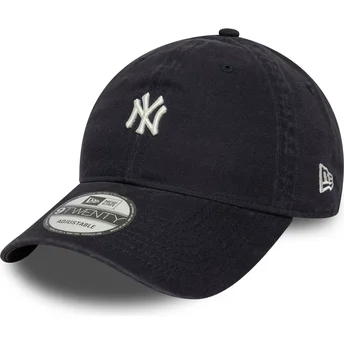 New Era New York Yankees MLB 9TWENTY Mini Logo Washed Verstellbare Dunkelblaue Kappe