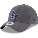 los-angeles-dodgers-mlb-9twenty-core-classic-verstellbare-graue-kappe-mit-blauem-logo-von-new-era