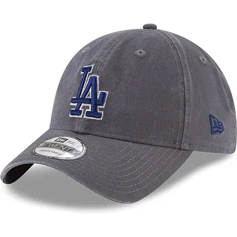 Graue verstellbare Curved Cap mit blauem Logo 9TWENTY Core Classic der Los Angeles Dodgers MLB von New Era