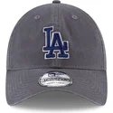 los-angeles-dodgers-mlb-9twenty-core-classic-verstellbare-graue-kappe-mit-blauem-logo-von-new-era