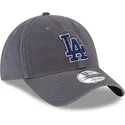 los-angeles-dodgers-mlb-9twenty-core-classic-verstellbare-graue-kappe-mit-blauem-logo-von-new-era