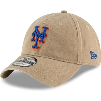 Čepice zaoblená béžová nastavitelný pásek 9TWENTY Core Classic New York Mets MLB New Era