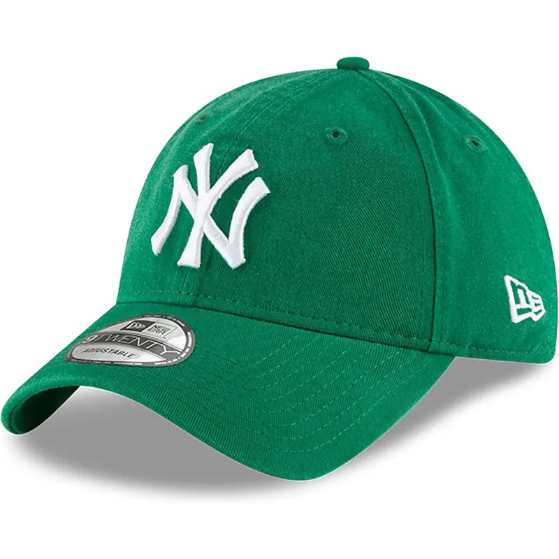 grune-verstellbare-gebogene-kappe-9twenty-core-classic-der-new-york-yankees-mlb-von-new-era