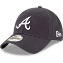 marineblaue-verstellbare-gebogene-kappe-9twenty-core-classic-der-atlanta-braves-mlb-von-new-era