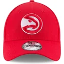 rote-verstellbare-curved-cap-9forty-the-league-der-atlanta-hawks-nba-von-new-era