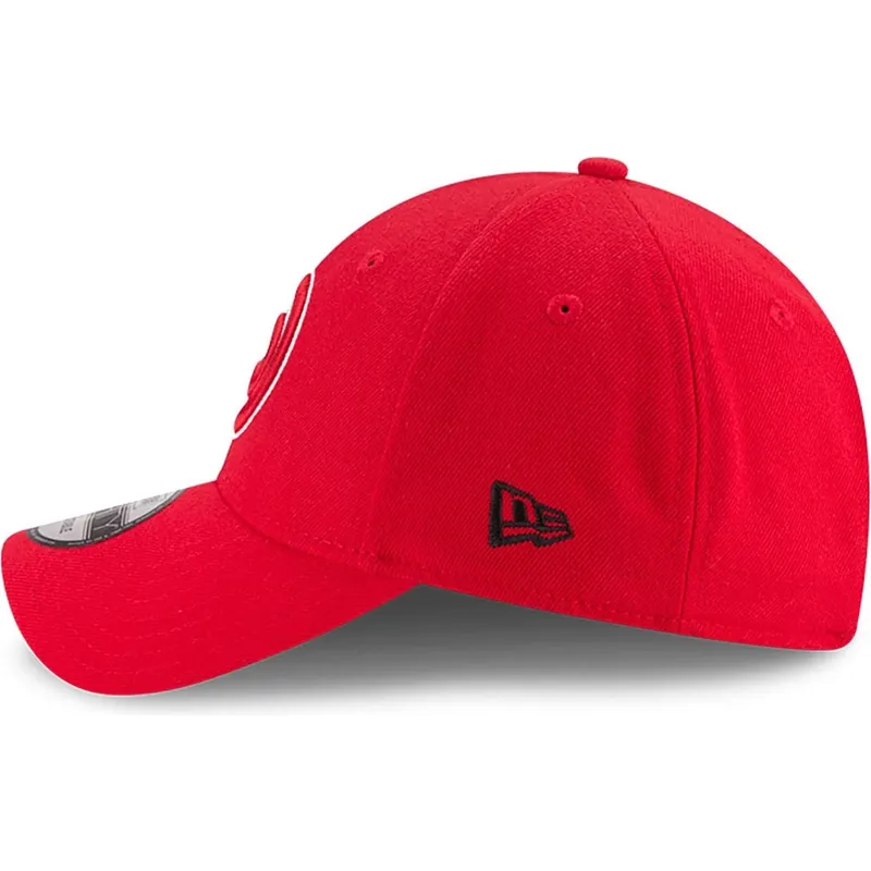 rote-verstellbare-curved-cap-9forty-the-league-der-atlanta-hawks-nba-von-new-era