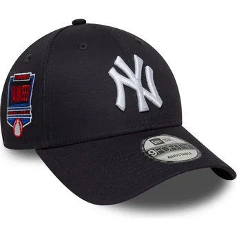 Verstellbare dunkelblaue 9FORTY Side Patch Kappe der New York Yankees MLB von New Era