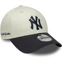 justerbar-beige-och-marinbla-9forty-side-script-new-york-yankees-mlb-keps-fran-new-era