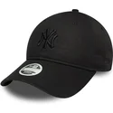 new-era-mlb-new-york-yankees-9twenty-bow-back-damen-verstellbare-schwarze-kappe-mit-schwarzem-logo