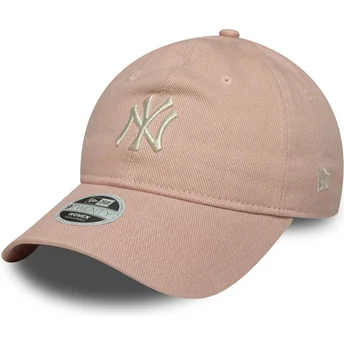 Gorra curva rosa ajustable para mujer 9TWENTY Dye Denim de New York Yankees MLB de New Era
