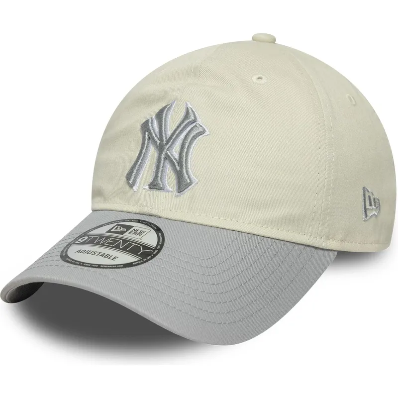 bojd-beige-och-gra-justerbar-keps-for-dam-9twenty-world-series-cooperstown-fran-new-york-yankees-mlb-av-new-era