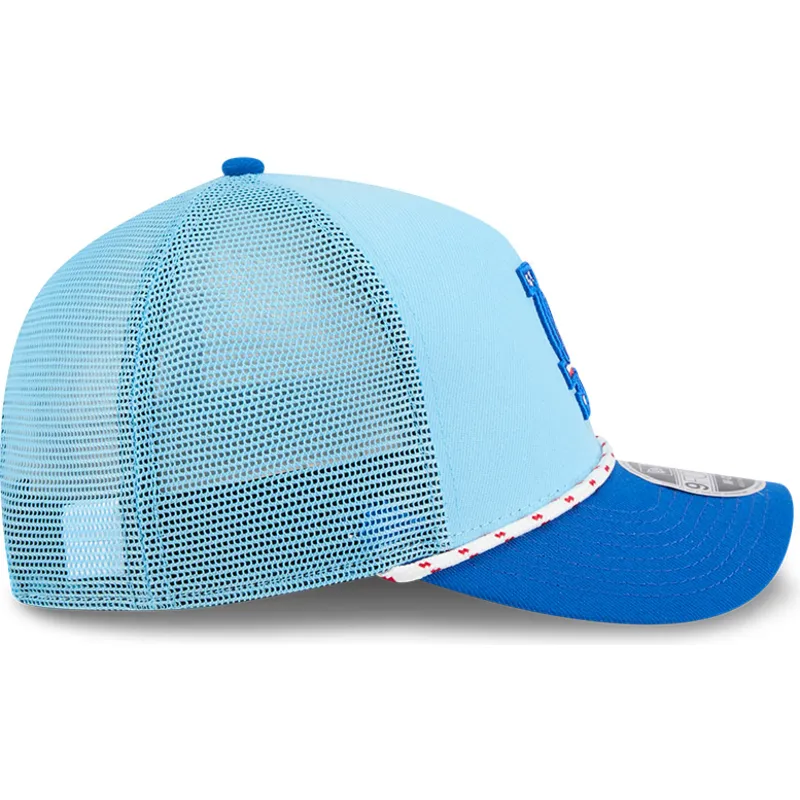 trucker-cap-blau-9forty-m-crown-a-frame-4th-july-los-angeles-dodgers-mlb-von-new-era