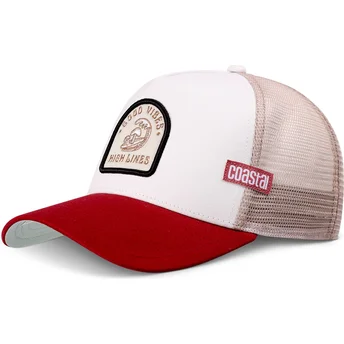 Beige-rote Trucker-Kappe High Lines HFT von Coastal