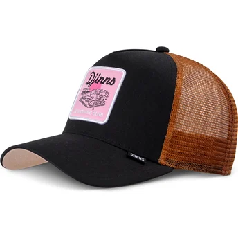 Schwarze und braune Trucker-Cap Do Nothing Club HFT DNC Pool von Djinns