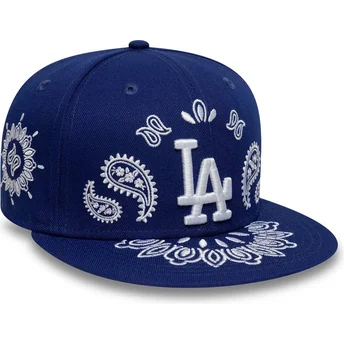 Gorra plana azul ajustada 59FIFTY Paisley de Los Angeles...