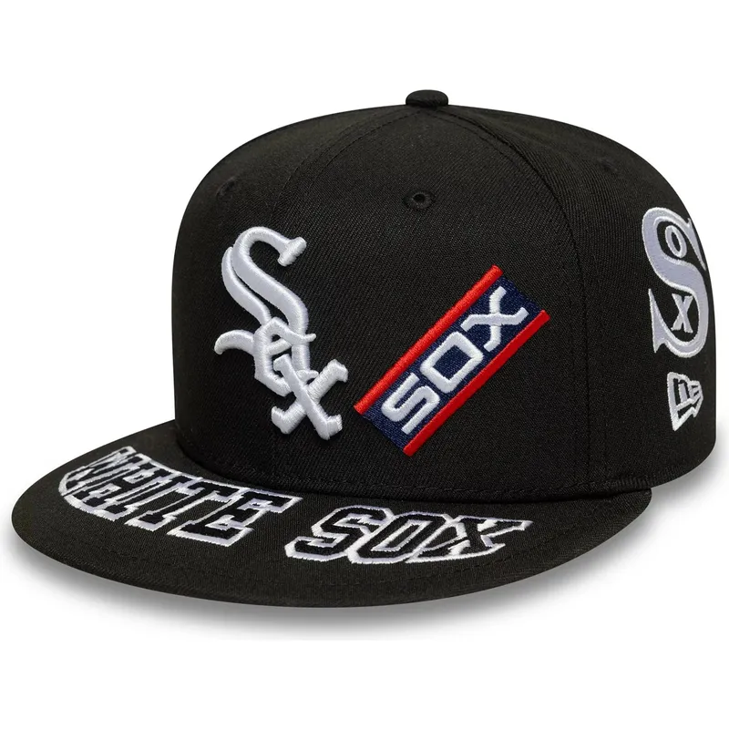 schwarze-enganliegende-59fifty-all-over-flat-cap-der-chicago-white-sox-mlb-von-new-era