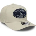 new-era-curved-brim-9seventy-stretch-snap-patch-los-angeles-dodgers-mlb-beige-snapback-cap