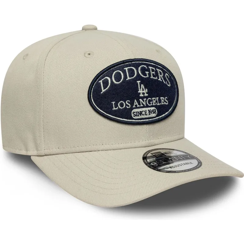 cepice-zaoblena-bezova-snapback-9seventy-stretch-snap-patch-los-angeles-dodgers-mlb-new-era