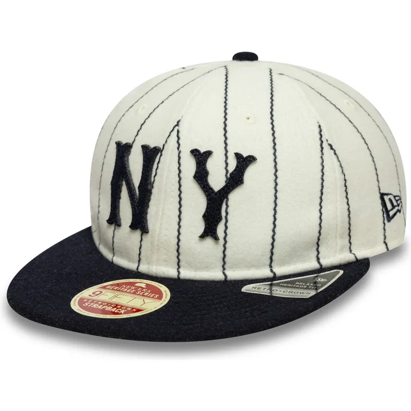 platt-keps-beige-och-marinbla-justerbar-9fifty-retro-crown-heritage-fran-new-york-yankees-mlb-av-new-era