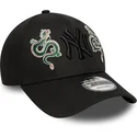 schwarze-verstellbare-kappe-mit-gebogenem-schirm-und-schwarzem-logo-9forty-icon-dragon-der-new-york-yankees-mlb-von-new-era