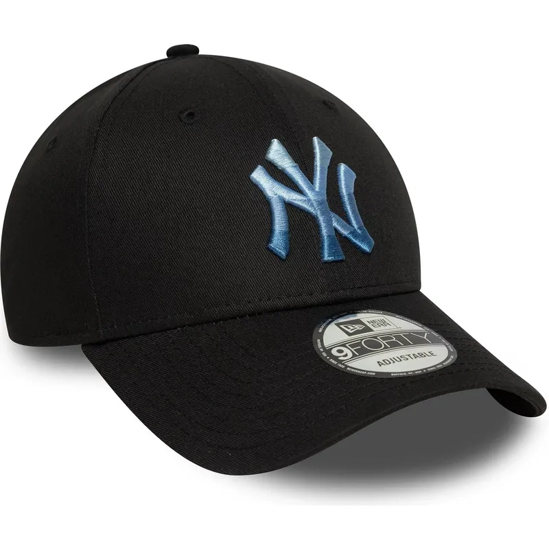 schwarze-verstellbare-curved-cap-mit-blauem-logo-9forty-ombre-infill-der-new-york-yankees-mlb-von-new-era