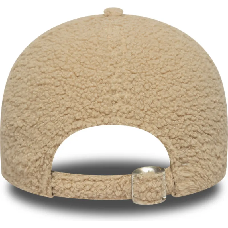 beige-verstellbare-curved-cap-mit-braunem-logo-9forty-borg-der-los-angeles-dodgers-mlb-von-new-era