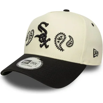 Gorra curva beige y negra snapback A Frame Paisley de...