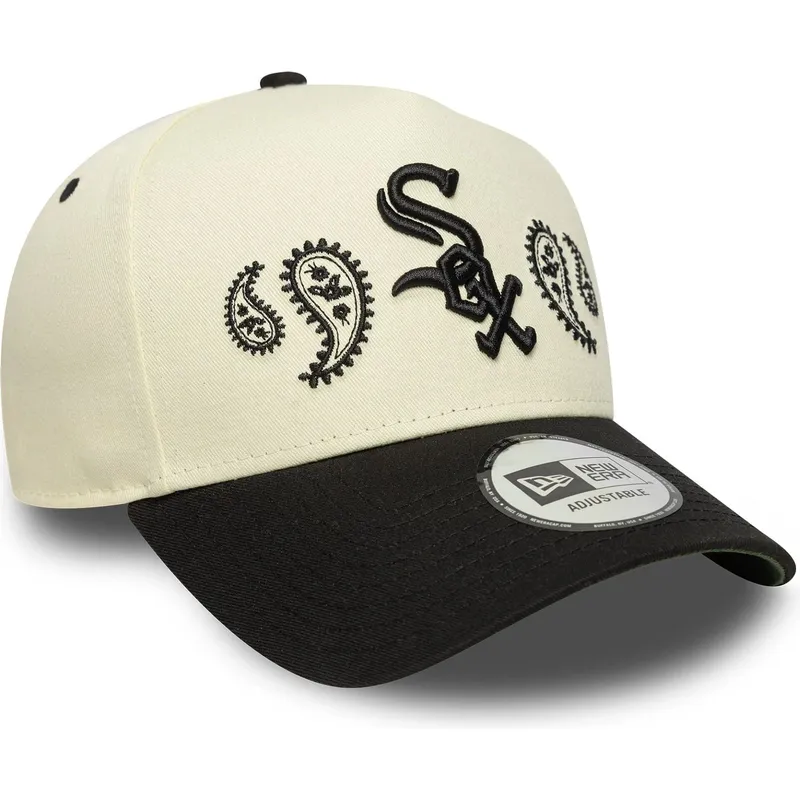 cepice-zaoblena-bezova-snapback-a-frame-paisley-chicago-white-sox-mlb-new-era
