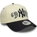 gebogene-beige-und-marineblaue-snapback-kappe-a-frame-paisley-von-new-york-yankees-mlb-von-new-era