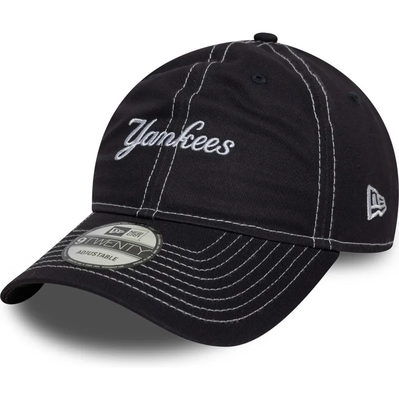cepice-zaoblena-namornicka-modra-nastavitelny-pasek-9twenty-contrast-stitch-new-york-yankees-mlb-new-era