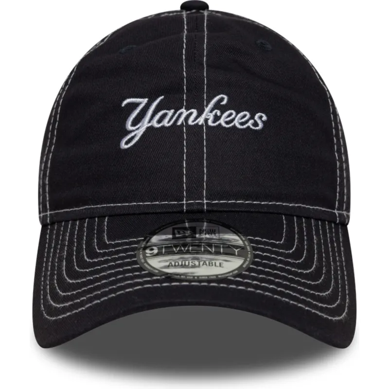 cepice-zaoblena-namornicka-modra-nastavitelny-pasek-9twenty-contrast-stitch-new-york-yankees-mlb-new-era