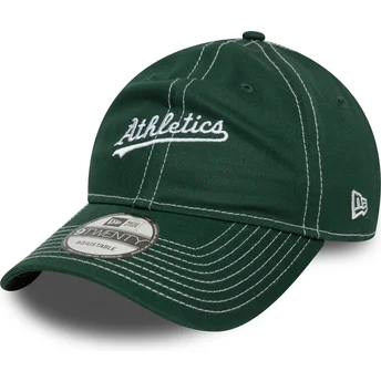 Čepice zaoblená zelená nastavitelný 9TWENTY Contrast Stitch Oakland Athletics MLB New Era