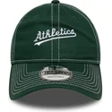 grune-verstellbare-curved-cap-9twenty-contrast-stitch-der-oakland-athletics-mlb-von-new-era