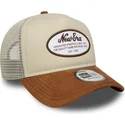new-era-braune-trucker-kappe-a-frame-suede-oval-patch