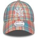 cepice-zaoblena-ruzova-nastavitelny-9forty-check-new-york-yankees-mlb-new-era