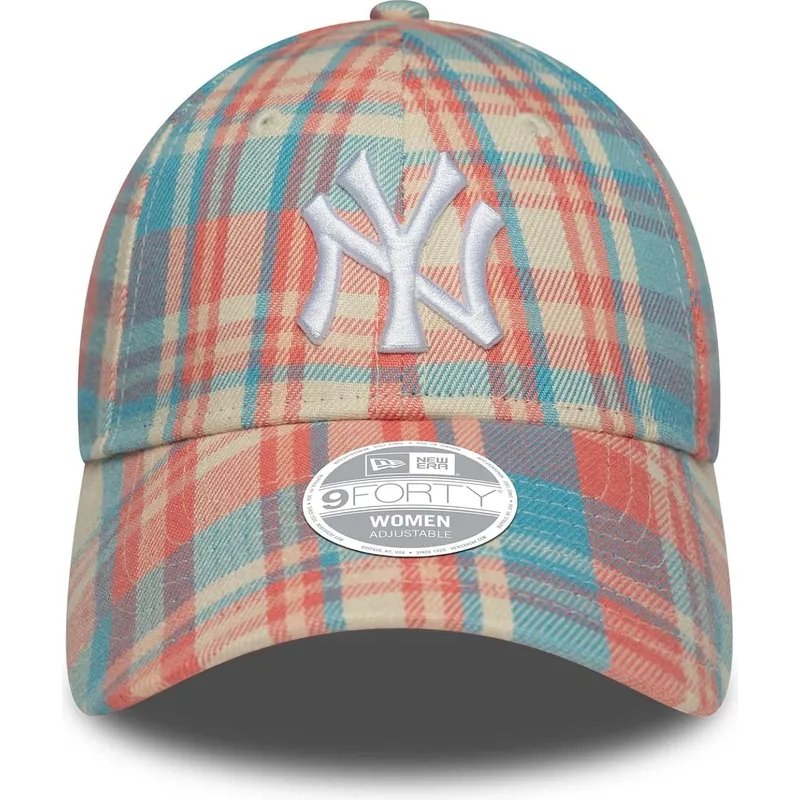 cepice-zaoblena-ruzova-nastavitelny-9forty-check-new-york-yankees-mlb-new-era