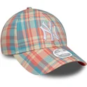 cepice-zaoblena-ruzova-nastavitelny-9forty-check-new-york-yankees-mlb-new-era