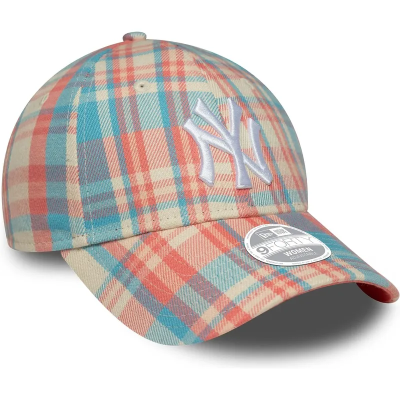 cepice-zaoblena-ruzova-nastavitelny-9forty-check-new-york-yankees-mlb-new-era